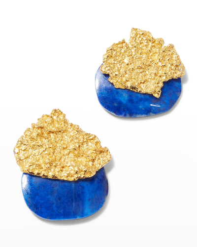 Shop Pacharee Moss 18k Gold-plated Lapis Lazuli And Malachite Earrings