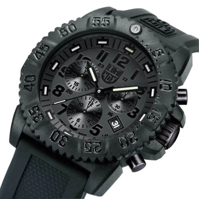 Pre-owned Luminox Men's Watch Navy Seal Colormark Chronograph 3080 Black Strap 3081.bo