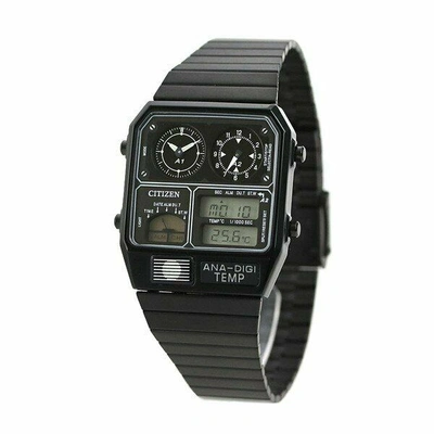 Pre-owned Citizen Ana-digi Temp Jg2105-93e Black Analog Digital Men's Watch From Japan