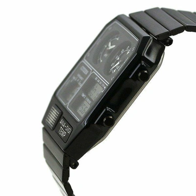 Pre-owned Citizen Ana-digi Temp Jg2105-93e Black Analog Digital Men's Watch From Japan