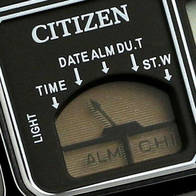 Pre-owned Citizen Ana-digi Temp Jg2105-93e Black Analog Digital Men's Watch From Japan