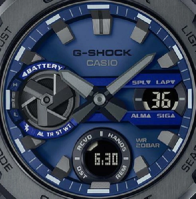 Pre-owned Casio Gst-b400bd-1a2jf G-shock G-steel Carbon Core Bluetooth Solar Men`s Watch