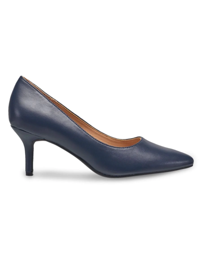 Shop French Connection Women's Point Toe Kitten Heels In Navy