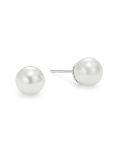 Shop Majorica Women's Simulated Pearl & Sterling Silver Stud Earrings