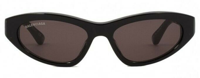 Pre-owned Balenciaga Bb0207s 001 Black/grey Full-rim Cat-eye Women's Sunglasses In Gray