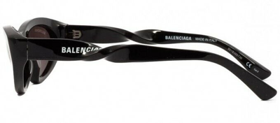 Pre-owned Balenciaga Bb0207s 001 Black/grey Full-rim Cat-eye Women's Sunglasses In Gray