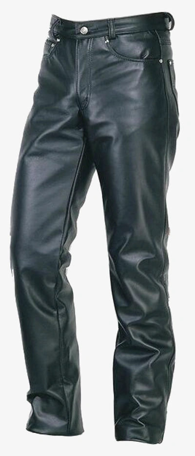 Pre-owned Schott Nyc 600 Steerhide Leather Skins Motorcycle Pant Made In Usa With Tags In Black