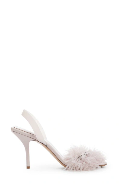 Shop Givenchy G-chain & Ostrich Feather Slingback Sandal In Pink