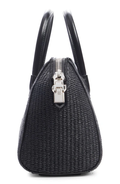 Givenchy Mini Antigona Raffia Top Handle Bag In 001-black