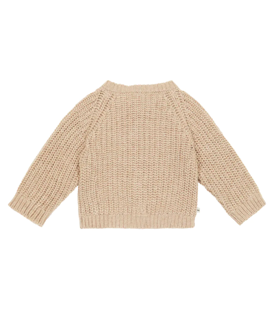 Shop The New Society Baby Easy Rib Wool-blend Cardigan In Neutral