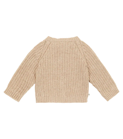 The New Society Baby Easy Rib Wool-blend Cardigan In Neutral