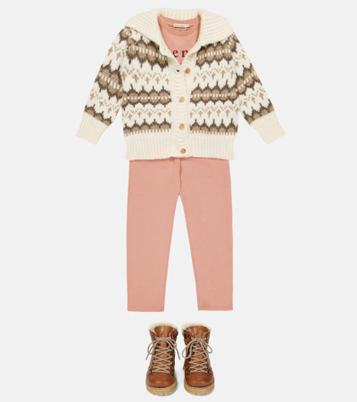 The New Society Theo Jacquard Cardigan In Zigzag Fantasy