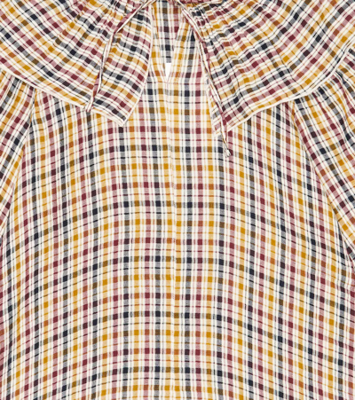 The New Society Berenice Checked Cotton Dress In Multicolor Check