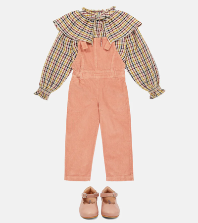 The New Society Zoe Corduroy Cotton Overalls In Petal