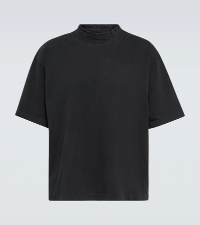 Shop Acne Studios Logo Cotton Jersey T-shirt In Black