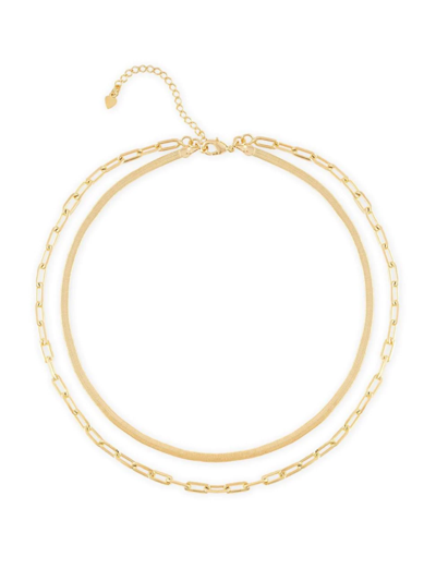 Shop Alexa Leigh Women's Double Down 18k Gold-filled Layered Necklace