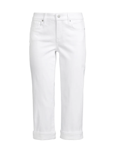 Shop Nydj Women's Marilyn Cropped Cuff Pants In Optic White