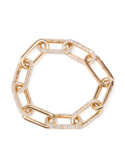 Shop Nickho Rey Women's 14k Gold-vermeil & Crystal Link Bracelet