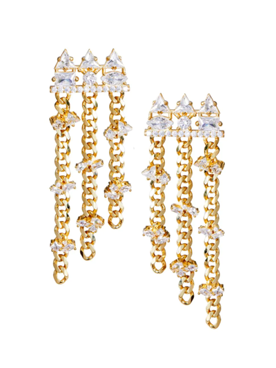Shop Nickho Rey Women's Chase 14k Gold-vermeil & Crystal Chain Earrings