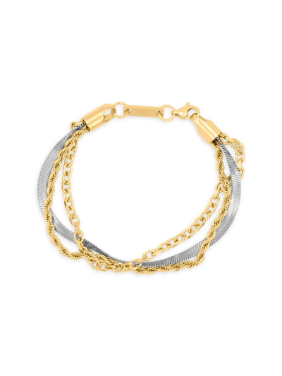 Shop Darkai Women's Essentials A Trois Two-tone 18k Gold-plated Layered Bracelet