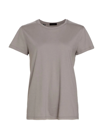 Shop Saks Fifth Avenue Women's Collection Crewneck T-shirt In Titanium