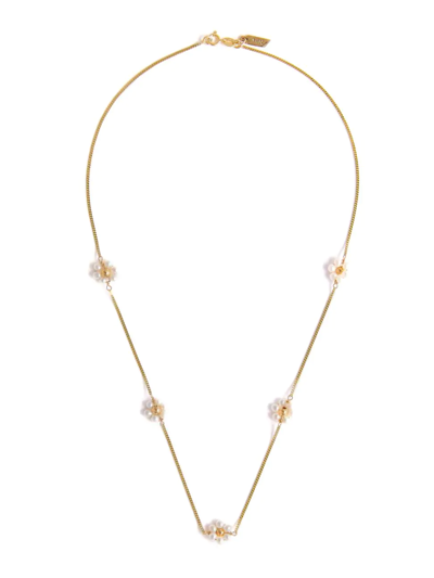 Shop Loren Stewart Women's Colors Of Love 14k Yellow Gold & 2mm Freshwater Pearl Flower Necklace