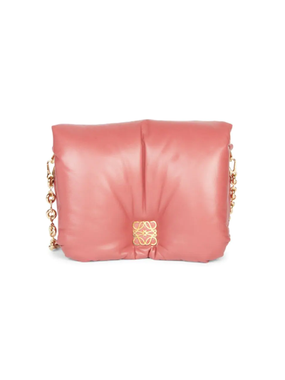 Shop Loewe Women's Goya Padded Leather Shoulder Bag In Plum Rose