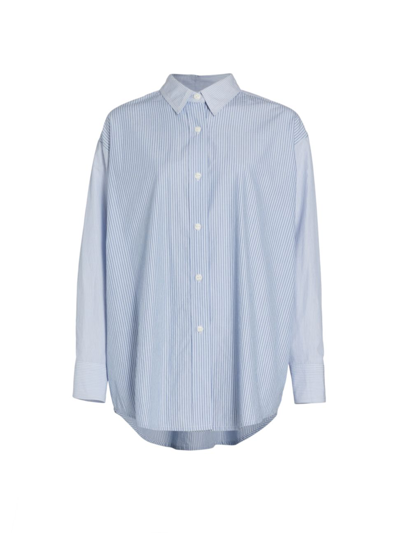 Shop Rag & Bone Women's Kenna Striped Button-up Shirt In Blue Stripe