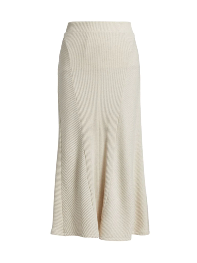 Shop Rag & Bone Women's Echo Ribbed Midi Skirt In Ivory