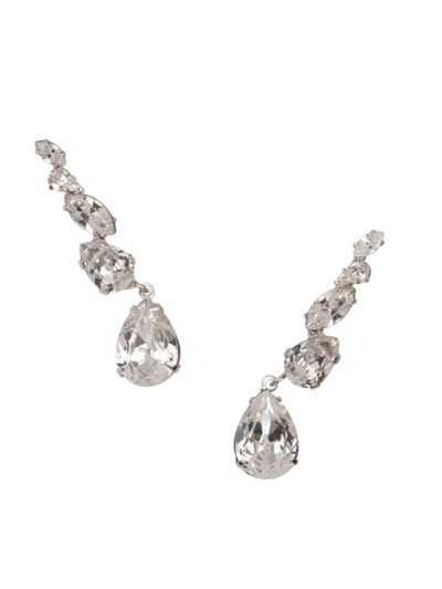 Shop Jennifer Behr Women's Roxie Rhodium-plated & Crystal Drop Earrings In Silver