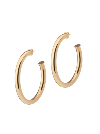 Shop Martha Calvo Women's Tubular 14k Gold-plated Hoop Earrings In Yellow Gold