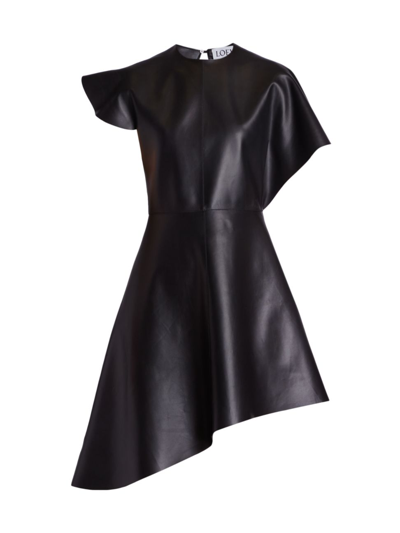 Shop Loewe Women's Asymmetric Dress In Black