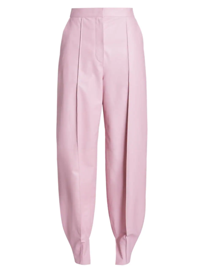 Shop Loewe Women's Leather Balloon Trousers In Light Pink