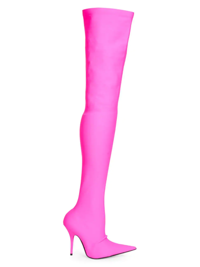 Shop Balenciaga Women's Cuissard Knife 110 Over-the-knee Boots In Pink