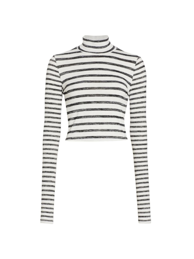 Shop Rag & Bone Women's The Knit Stripe Turtleneck Sweater In Grey Multi