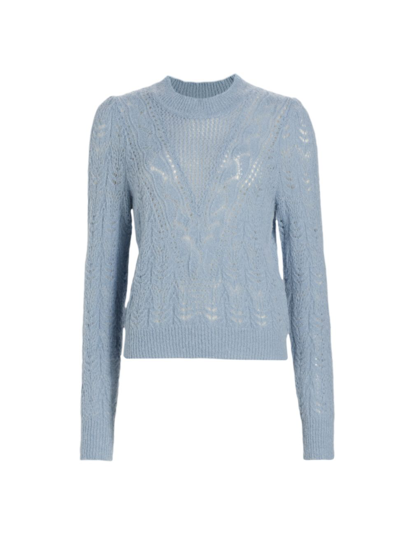 Shop Veronica Beard Women's Makani Pointelle Knit Pullover Sweater In Blue