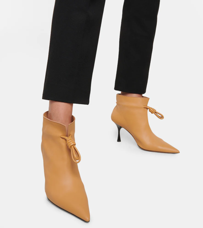 Shop Loewe Leather Ankle Boots In Warm Desert