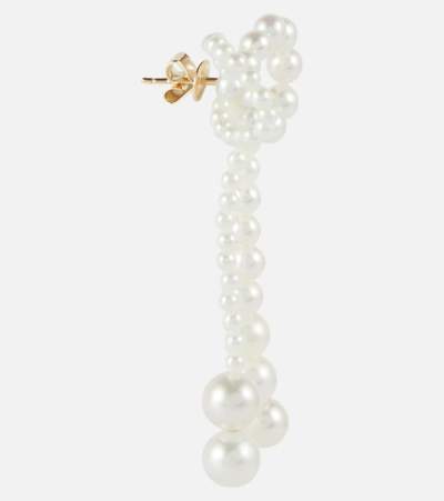 Shop Sophie Bille Brahe Grande Rosette De Perles 14kt Gold Earrings With Pearls In 14k Yg/ Fresh Water Pearls
