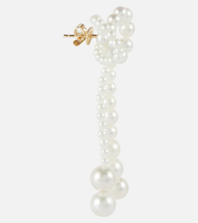 Sophie Bille Brahe Grande Rosette De Pearls Large Bow Earrings In Freshwater Pearls In 14k Yg/ Fresh Water Pearls
