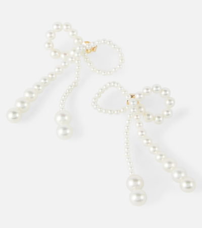 Shop Sophie Bille Brahe Grande Rosette De Perles 14kt Gold Earrings With Pearls In 14k Yg/ Fresh Water Pearls