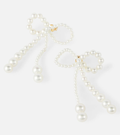 Sophie Bille Brahe Grande Rosette De Pearls Large Bow Earrings In Freshwater Pearls In 14k Yg/ Fresh Water Pearls