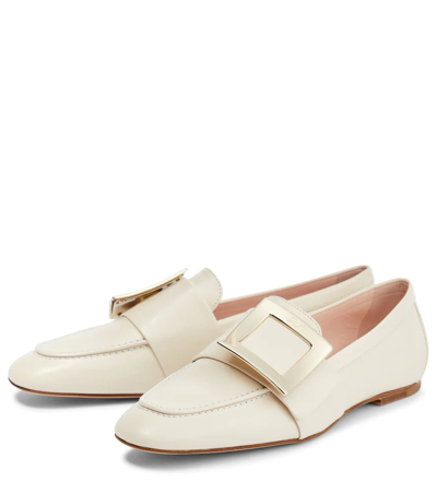 Shop Roger Vivier Leather Loafers In Cire'