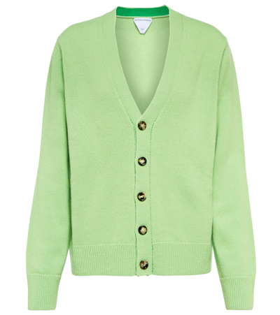 Shop Bottega Veneta Wool Cardigan In Pistachio