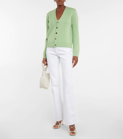 Shop Bottega Veneta Wool Cardigan In Pistachio