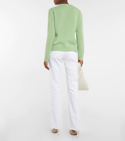 Shop Bottega Veneta Wool Cardigan In Pistachio