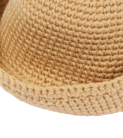 Shop Ruslan Baginskiy Crochet Wool Bucket Hat In Beige