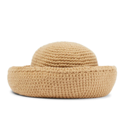 Shop Ruslan Baginskiy Crochet Wool Bucket Hat In Beige