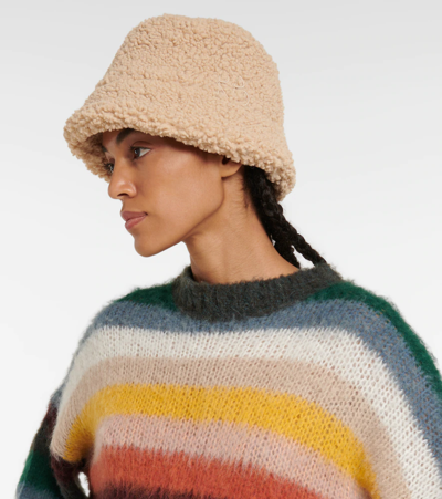 Ruslan Baginskiy Faux Fur Bucket Hat In Brown