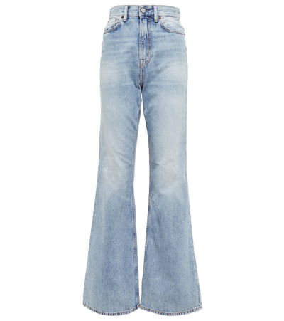 Shop Acne Studios Trasha High-rise Flared Jeans In Light Blue