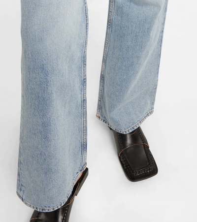 Shop Acne Studios Trasha High-rise Flared Jeans In Light Blue